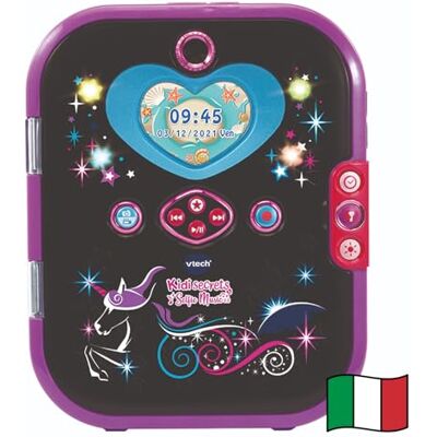 VTech KidiSecrets Selfie Music 2.0 Black Version, Diario Segreto Interattivo per Bambini con Doppia Fotocamera e MP3, Diario Elettronico con Tastiera, Lingua Italiana, Batterie Incluse, 6+ Anni VTech KidiSecrets Selfie Music 2.0 Black Version, Diario Segreto Interattivo per Bambini con Doppia Fotocamera e MP3, Diario Elettronico con Tastiera, Lingua Italiana, Batterie Incluse, 6+ Anni