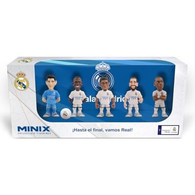MINIX Real Madrid Confezione da 5 personaggi da collezione 7 cm B (Courtois/Vinicius/Bellingham/Carvajal/Mbappé) MINIX Real Madrid Confezione da 5 personaggi da collezione 7 cm B (Courtois/Vinicius/Bellingham/Carvajal/Mbappé)