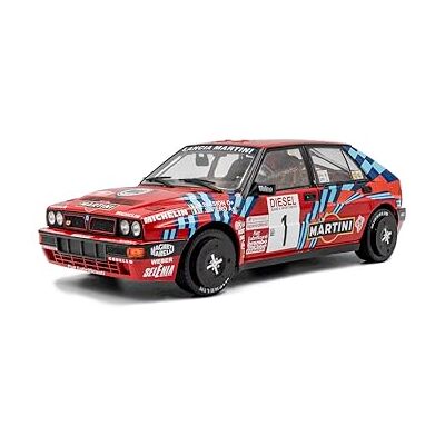 SOLIDO Lancia Delta HF Integrale #1 Veicolo da Rally Leggendario, Numero di partenza, Grafica, Doppio Faro Rotondo, Diecast Modello, Rosso, 1:18 SOLIDO Lancia Delta HF Integrale #1 Veicolo da Rally Leggendario, Numero di partenza, Grafica, Doppio Faro Rotondo, Diecast Modello, Rosso, 1:18