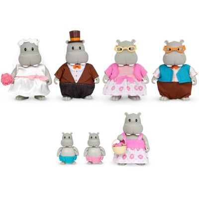 Li'L Woodzeez Gli ippopotami Pitterpotemus Set di nozze con statuette di animali Grande famiglia di ippopotami Braccia mobili e vestiti mutevoli Giocattolo da collezione 3 anni + Li'L Woodzeez Gli ippopotami Pitterpotemus Set di nozze con statuette di animali Grande famiglia di ippopotami Braccia mobili e vestiti mutevoli Giocattolo da collezione 3 anni +
