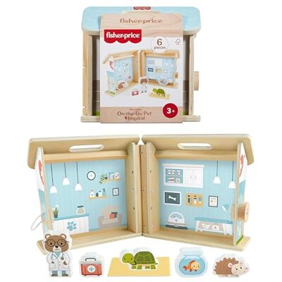 Fisher Price Clinica Veterinaria Sempre con Te, Set in Legno con 6 Amici Cuccioli e Accessori a Tema Inclusi, apribile e con Maniglia per Giocare Anche in Viaggio, 3+ Anni, Fisher Price Clinica Veterinaria Sempre con Te, Set in Legno con 6 Amici Cuccioli e Accessori a Tema Inclusi, apribile e con Maniglia per Giocare Anche in Viaggio, 3+ Anni,
