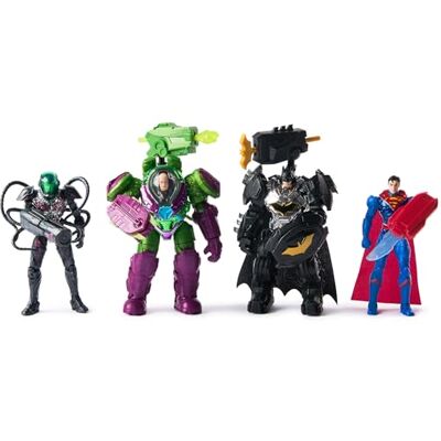 DC Comics , set Metal Force Team Up Brainiac e Lex Luthor contro Batman e Superman, action figure da 10 cm con accessori, include carte dei personaggi, giocattoli per bambini e bambine dai 4 anni in su DC Comics , set Metal Force Team Up Brainiac e Lex Luthor contro Batman e Superman, action figure da 10 cm con accessori, include carte dei personaggi, giocattoli per bambini e bambine dai 4 anni in su