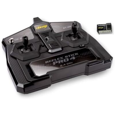 Carson FS 3K Reflex Stick Pro 4 Telecomando RC, sistema a 3 canali da 2,4 GHz, controllo completamente proporzionale, Dual Rate, Failsafe, nero Carson FS 3K Reflex Stick Pro 4 Telecomando RC, sistema a 3 canali da 2,4 GHz, controllo completamente proporzionale, Dual Rate, Failsafe, nero