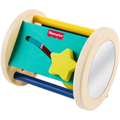 Fisher Price Rullo Gattona con Me, Giocattolo in Legno Che stimola Il Gattonamento, Suoni sensoriali, levette cercaforme e Specchio per la Scoperta di sè Inclusi, 6+ Mesi, Fisher Price Rullo Gattona con Me, Giocattolo in Legno Che stimola Il Gattonamento, Suoni sensoriali, levette cercaforme e Specchio per la Scoperta di sè Inclusi, 6+ Mesi,