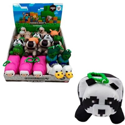 Bizak Minecraft Portachiavi a forma di panda, 13 cm, morbido con anello per zaino o chiavi, giocattolo ufficiale da collezione Bizak Minecraft Portachiavi a forma di panda, 13 cm, morbido con anello per zaino o chiavi, giocattolo ufficiale da collezione