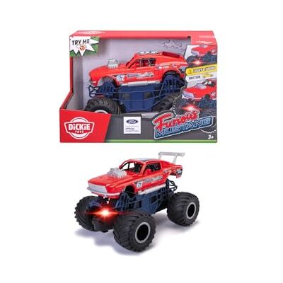 Dickie Toys Ford Furious Mustang 1:24 19,3 cm, auto giocattolo per bambini dai 3 anni in su, con frizione, luce e suono, ruote in gomma, funzione Try Me, modello di licenza ufficiale, multicolore Dickie Toys Ford Furious Mustang 1:24 19,3 cm, auto giocattolo per bambini dai 3 anni in su, con frizione, luce e suono, ruote in gomma, funzione Try Me, modello di licenza ufficiale, multicolore