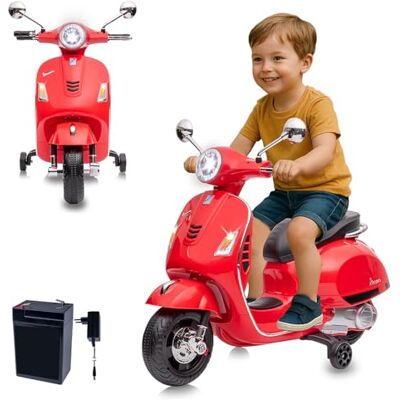 JAMARA Ride-on Vespa GTS 125 Li-Power 12.6V Auto elettrica per bambini dai 3 anni in su, auto elettrica, idea regalo per ragazzi e ragazze, ruote di supporto, luce LED JAMARA Ride-on Vespa GTS 125 Li-Power 12.6V Auto elettrica per bambini dai 3 anni in su, auto elettrica, idea regalo per ragazzi e ragazze, ruote di supporto, luce LED