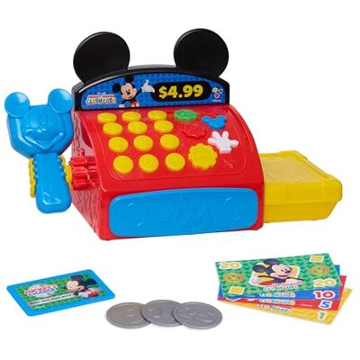 Just Play Mickey Mouse Disney Jr Registratore di Cassa Interattivo con Suoni, Gioco Educativo 10 Pezzi con Soldi Finti e Scanner, età 3+ Just Play Mickey Mouse Disney Jr Registratore di Cassa Interattivo con Suoni, Gioco Educativo 10 Pezzi con Soldi Finti e Scanner, età 3+