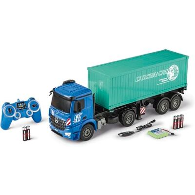 Carson 1:20 MB Arocs con container 100% RTR Veicolo telecomandato, camion con funzione di luce e suono, batterie e telecomando inclusi, 30 minuti di guida Carson 1:20 MB Arocs con container 100% RTR Veicolo telecomandato, camion con funzione di luce e suono, batterie e telecomando inclusi, 30 minuti di guida