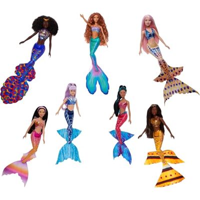 Mattel Disney La Sirenetta Set Ariel e le sue Sorelle, include 7 bambole sirena, ciascuna con acconciatura particolare e stampa unica sul top e sullacoda, giocattolo per bambini, 3+ anni, Mattel Disney La Sirenetta Set Ariel e le sue Sorelle, include 7 bambole sirena, ciascuna con acconciatura particolare e stampa unica sul top e sullacoda, giocattolo per bambini, 3+ anni,