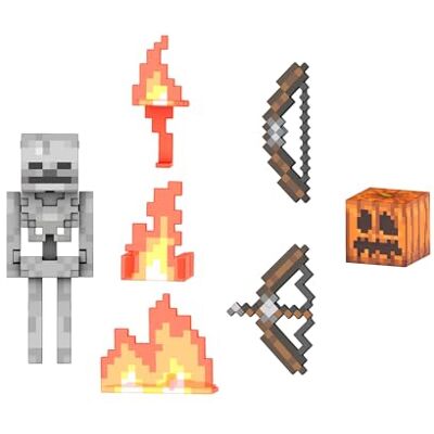 Mattel Minecraft Scheletro Livello Diamante, action figure alta 14cm con design pixelato e 6 accessori inclusi, personaggio dal videogioco da collezione, giocattolo per bambini, 6+ anni, Mattel Minecraft Scheletro Livello Diamante, action figure alta 14cm con design pixelato e 6 accessori inclusi, personaggio dal videogioco da collezione, giocattolo per bambini, 6+ anni,