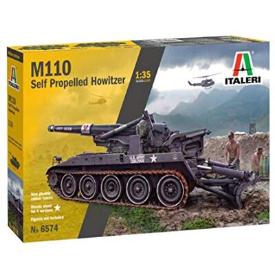 Italeri IT6574 Modellino Veicolo da Guerra In Plastica da Montare, M110 Self Propelled Howitzer, Scala 1:35 Italeri IT6574 Modellino Veicolo da Guerra In Plastica da Montare, M110 Self Propelled Howitzer, Scala 1:35