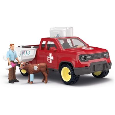 Schleich FARM WORLD Missione del veterinario nella fattoria Set con pick-up, veterinario, vitello & accessori bambini dai 3 anni Giocattolo fattoria 29 pezzi Schleich FARM WORLD Missione del veterinario nella fattoria Set con pick-up, veterinario, vitello & accessori bambini dai 3 anni Giocattolo fattoria 29 pezzi