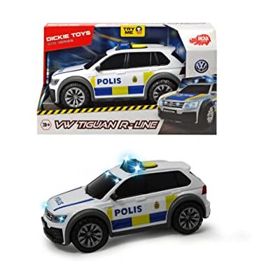 Dickie Toys Auto della polizia svedese VW Tiguan R-Line con ruota libera, luce e suono, 25 cm, a partire dai 3 anni, batterie incluse Dickie Toys Auto della polizia svedese VW Tiguan R-Line con ruota libera, luce e suono, 25 cm, a partire dai 3 anni, batterie incluse