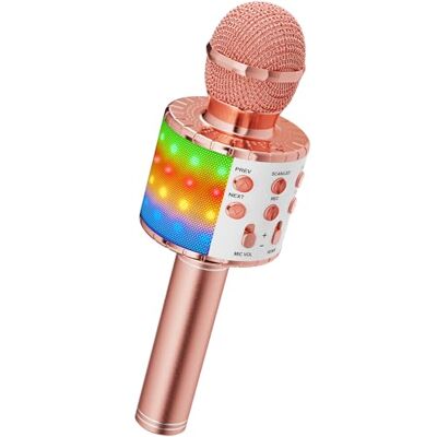 Ankuka Microfono Karaoke Bluetooth Wireless Microfono Bambini Regalo per Bambini 3-12 Anni Microfono Giocattolo Cambia Voce, Compatibile con Android, iOS, PC Oro Rosa Ankuka Microfono Karaoke Bluetooth Wireless Microfono Bambini Regalo per Bambini 3-12 Anni Microfono Giocattolo Cambia Voce, Compatibile con Android, iOS, PC Oro Rosa