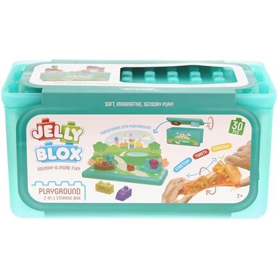 Goliath JELLY BLOX – Playground Store & Play Set Gioco sensoriale 2+ 30 blocchi morbidi colorati con personaggi e animali Coperchio-tavolo, scatola contenitore Idea regalo Goliath JELLY BLOX – Playground Store & Play Set Gioco sensoriale 2+ 30 blocchi morbidi colorati con personaggi e animali Coperchio-tavolo, scatola contenitore Idea regalo