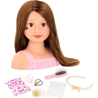 Our Generation Talia Testa per lo styling delle bambole Capelli castani e occhi marroni Adesivi e accessori per la decorazione dei capelli Giocattolo per bambini dai 3 anni in su Our Generation Talia Testa per lo styling delle bambole Capelli castani e occhi marroni Adesivi e accessori per la decorazione dei capelli Giocattolo per bambini dai 3 anni in su