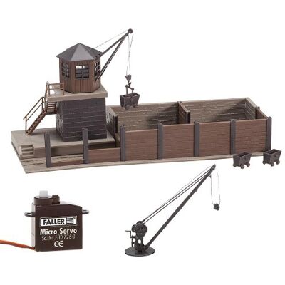 FALLER Modellismo Ferroviario: Piccola Piattaforma con Gru di carico e servo Motor FALLER Modellismo Ferroviario: Piccola Piattaforma con Gru di carico e servo Motor