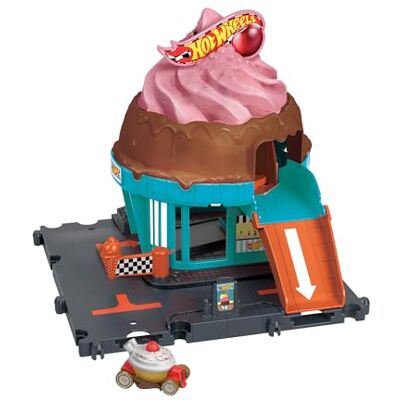 Hot Wheels 'Let's Race' Netflix Gelateria con Vortice, playset a forma di cono gelato con pista e ascensore attivabile, include 1 macchinina , giocattolo per bambini, 4+ anni, Hot Wheels 'Let's Race' Netflix Gelateria con Vortice, playset a forma di cono gelato con pista e ascensore attivabile, include 1 macchinina , giocattolo per bambini, 4+ anni,