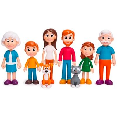 Miniland Famiglia dalla Pelle Chiara, Set di 8 Figure educative per Lavorare su diversità, ruoli familiari e competenze sociali Miniland Famiglia dalla Pelle Chiara, Set di 8 Figure educative per Lavorare su diversità, ruoli familiari e competenze sociali