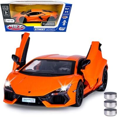 JAMARA Lamborghini Revuelto Diecast 1:32 con batterie a bottone – Modellino di auto giocattolo per bambini, modello auto in miniatura, idea regalo per bambini, apertura manuale e chiusura JAMARA Lamborghini Revuelto Diecast 1:32 con batterie a bottone – Modellino di auto giocattolo per bambini, modello auto in miniatura, idea regalo per bambini, apertura manuale e chiusura