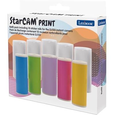 Lexibook StarCAM Print, Set di Ricambio per la Fotocamera istantanea DJ150, Contenente 10 Rotoli di Carta Adesiva, Lexibook StarCAM Print, Set di Ricambio per la Fotocamera istantanea DJ150, Contenente 10 Rotoli di Carta Adesiva,