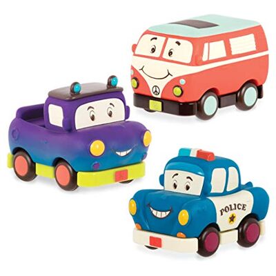 B. toys Mini Wheeee-ls! Furgone, camioncino, auto della polizia Furgone, camioncino, auto della polizia Veicoli giocattolo per bambini e ragazzi 1 anno + B. toys Mini Wheeee-ls! Furgone, camioncino, auto della polizia Furgone, camioncino, auto della polizia Veicoli giocattolo per bambini e ragazzi 1 anno +