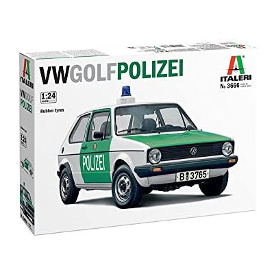 Italeri 3666 VW Golf Polizei; Scala 1:24, Plastic Model Kit, Modello in Plastica da Montare, Modellismo Italeri 3666 VW Golf Polizei; Scala 1:24, Plastic Model Kit, Modello in Plastica da Montare, Modellismo