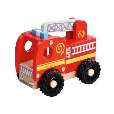 Eichhorn Vigili del Fuoco da Spingere: Camion dei Pompieri Giocattolo per rotolare e afferrare, Design Robusto, Realizzato in Legno di faggio, Legno di Betulla e Compensato, Giocattolo per Bambini Eichhorn Vigili del Fuoco da Spingere: Camion dei Pompieri Giocattolo per rotolare e afferrare, Design Robusto, Realizzato in Legno di faggio, Legno di Betulla e Compensato, Giocattolo per Bambini