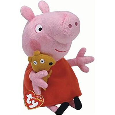 Ty Beanie Babies Floppy, Collezione Peppa Pig, Peppa Pig, Morbido Peluche da Collezionare, Idea Regalo per Grandi e Piccini 20 cm T Ty Beanie Babies Floppy, Collezione Peppa Pig, Peppa Pig, Morbido Peluche da Collezionare, Idea Regalo per Grandi e Piccini 20 cm T