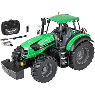 Carson 1:16 Trattore Deutz-Fahr 8280 TTV 100% RTR Veicolo telecomandato, veicolo da cantiere con funzioni luci e suoni, batterie e telecomando inclusi, verde, RC, Remote Controled Car Carson 1:16 Trattore Deutz-Fahr 8280 TTV 100% RTR Veicolo telecomandato, veicolo da cantiere con funzioni luci e suoni, batterie e telecomando inclusi, verde, RC, Remote Controled Car