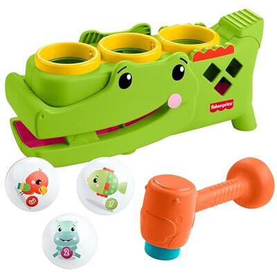 Fisher Price Coccodrillo Baby Giocoliere, Giocattolo evolutivo con martelletto e 3 Palline per Lo Sviluppo della motricità e Le Prime Fasi del Gattonamento, 9+ Mesi, Fisher Price Coccodrillo Baby Giocoliere, Giocattolo evolutivo con martelletto e 3 Palline per Lo Sviluppo della motricità e Le Prime Fasi del Gattonamento, 9+ Mesi,