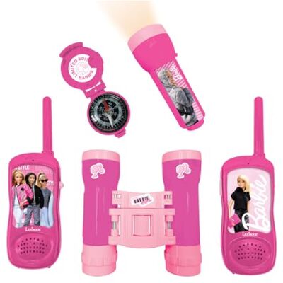 Lexibook Mattel Barbie Set da avventuriero per Bambini, Walkie-Talkie 120m, Binocolo, Bussola, Torcia, Lexibook Mattel Barbie Set da avventuriero per Bambini, Walkie-Talkie 120m, Binocolo, Bussola, Torcia,