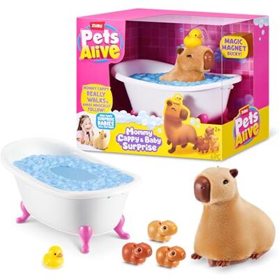 Pets Alive Mommy Capybara and Baby Surprise di ZURU Scopri neonati sorpresa, i neonati seguono la mamma magicamente, animale robot interattivo, scarta e colleziona Pets Alive Mommy Capybara and Baby Surprise di ZURU Scopri neonati sorpresa, i neonati seguono la mamma magicamente, animale robot interattivo, scarta e colleziona