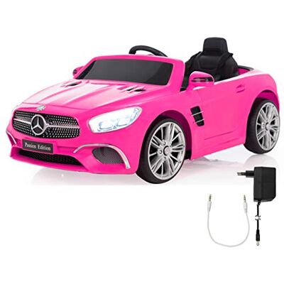 JAMARA Ride-on Mercedes-Benz SL 400 rosa fucsia – Avviamento senza chiave con pulsante, Collegamento AUX, USB, Micro SD, Luci, Suoni, Clacson, Batteria potente, Ruote Ultra-Grip JAMARA Ride-on Mercedes-Benz SL 400 rosa fucsia – Avviamento senza chiave con pulsante, Collegamento AUX, USB, Micro SD, Luci, Suoni, Clacson, Batteria potente, Ruote Ultra-Grip