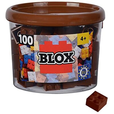 Simba Blox, 100 mattoncini marroni per bambini dai 3 anni, 4 blocchi, in latta, completamente compatibili con molti altri produttori Simba Blox, 100 mattoncini marroni per bambini dai 3 anni, 4 blocchi, in latta, completamente compatibili con molti altri produttori