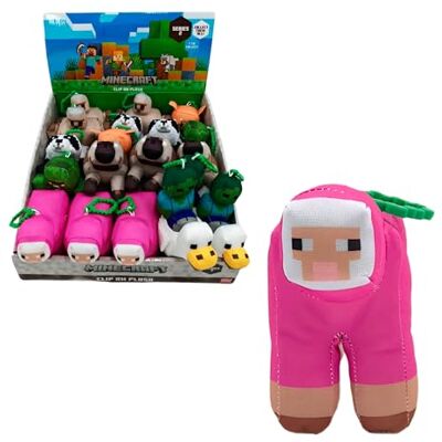 Bizak Minecraft Portachiavi in peluche a forma di pecora rosa, 13 cm, con anello per zaino o chiavi, giocattolo ufficiale da collezione Bizak Minecraft Portachiavi in peluche a forma di pecora rosa, 13 cm, con anello per zaino o chiavi, giocattolo ufficiale da collezione