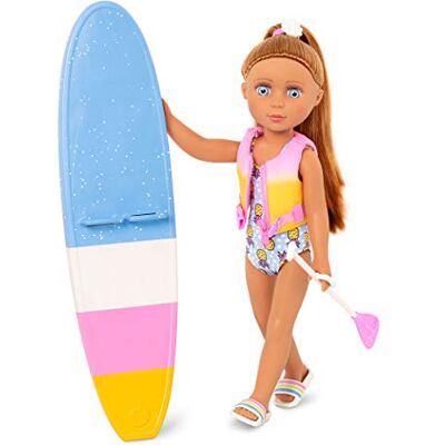 Glitter Girls Bambola Tammy da 36 cm con tavola da paddle Capelli castani e occhi azzurri Costume da bagno, tavola da paddle e giubbotto di salvataggio Bambini 3 anni + Glitter Girls Bambola Tammy da 36 cm con tavola da paddle Capelli castani e occhi azzurri Costume da bagno, tavola da paddle e giubbotto di salvataggio Bambini 3 anni +