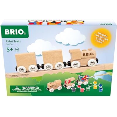 Brio World Treno in Legno da Dipingere, Fai da Te Personalizzabile, Accessorio Pista Trenino, Set Costruzioni in Legno, Compatibile con Tutti i Prodotti , Giocattolo per Bambini 5+ Anni Brio World Treno in Legno da Dipingere, Fai da Te Personalizzabile, Accessorio Pista Trenino, Set Costruzioni in Legno, Compatibile con Tutti i Prodotti , Giocattolo per Bambini 5+ Anni
