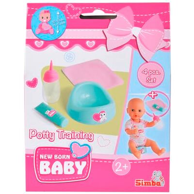 Simba New Born Set di vasino per Bambini, con Bottiglia, Panno e Crema per Bambole da 30 a 43 cm, 4 Pezzi, dai 2 Anni in su Simba New Born Set di vasino per Bambini, con Bottiglia, Panno e Crema per Bambole da 30 a 43 cm, 4 Pezzi, dai 2 Anni in su