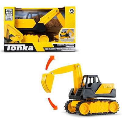 Basic Fun Tonka Steel Classics Mini Pellatrice in acciaio resistente per piccoli lavori di cantiere Basic Fun Tonka Steel Classics Mini Pellatrice in acciaio resistente per piccoli lavori di cantiere