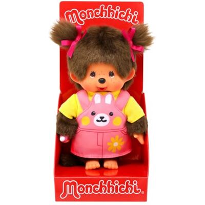 Sekiguchi Monchhichi Originale Femmina con Salopette e Faccia da Coniglio, Peluche di Circa 20 cm in Peluche Marrone Sekiguchi Monchhichi Originale Femmina con Salopette e Faccia da Coniglio, Peluche di Circa 20 cm in Peluche Marrone