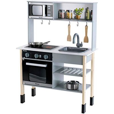 Theo Klein Miele Cucina Cucina in Legno Regolabile in Altezza con Piano Cottura con Suono e Luce Elegante Accessorio da Cucina in Acciaio Inox (Non riscaldabile) e Legno, Giocattolo per Theo Klein Miele Cucina Cucina in Legno Regolabile in Altezza con Piano Cottura con Suono e Luce Elegante Accessorio da Cucina in Acciaio Inox (Non riscaldabile) e Legno, Giocattolo per