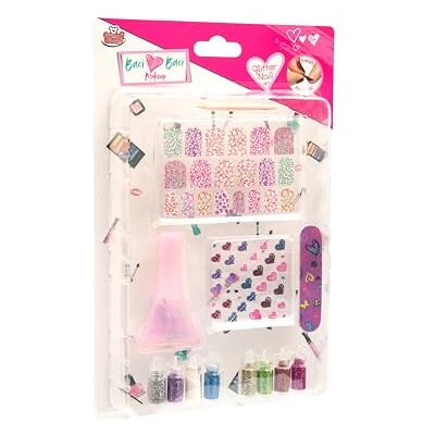 Grandi Giochi Baci Baci Glitter Nail Set Per Manicure Perfetta Con Lima, 8 Glitter Colorati, Smalto Trasparente E Stickers Prodotto Assortito Casuale-Per Bambine A Partire Dai 3 Anni Grandi Giochi Baci Baci Glitter Nail Set Per Manicure Perfetta Con Lima, 8 Glitter Colorati, Smalto Trasparente E Stickers Prodotto Assortito Casuale-Per Bambine A Partire Dai 3 Anni