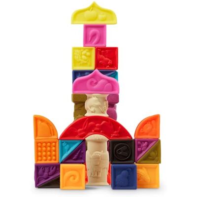 B. toys Elemenosqueeze 26 blocchi di unità morbide con alfabeto Blocchi architettonici Forme, lettere e animali 6 mesi + B. toys Elemenosqueeze 26 blocchi di unità morbide con alfabeto Blocchi architettonici Forme, lettere e animali 6 mesi +