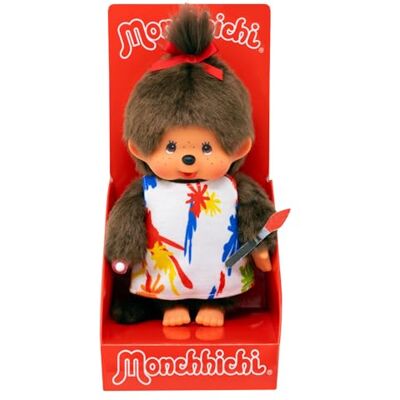 Sekiguchi -Monchhichi Originale, Ragazza Artista, Circa 20 cm in Peluche Marrone, Multicolore, One Size, Sekiguchi -Monchhichi Originale, Ragazza Artista, Circa 20 cm in Peluche Marrone, Multicolore, One Size,