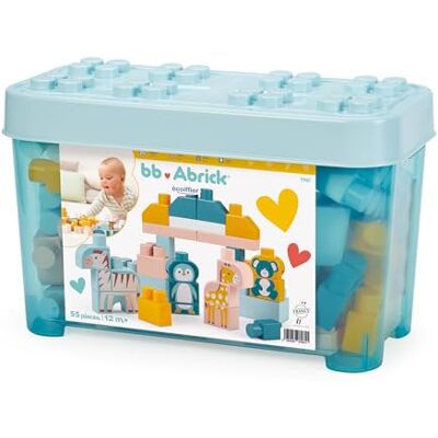 Ecoiffier Baril de briques Jeu de construction Animaux du monde 55 pieces +12 mois Ecoiffier Baril de briques Jeu de construction Animaux du monde 55 pieces +12 mois