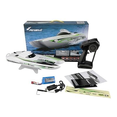 Amewi Green Arrow Catamarano brushless Jetmotion 30km/h 400mm RTR RC telecomandato Amewi Green Arrow Catamarano brushless Jetmotion 30km/h 400mm RTR RC telecomandato