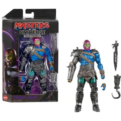 Masters of the Universe Chronicles Trap Jaw, action figure in scala 1:12 del cattivo dal film del 2026, con gancio al braccio e design accurato, 6+ anni, Masters of the Universe Chronicles Trap Jaw, action figure in scala 1:12 del cattivo dal film del 2026, con gancio al braccio e design accurato, 6+ anni,