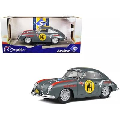 SOLIDO Porsche 356A #147 Panamericana 1954 Modellino di Auto Diecast, Classica da Corsa, Vernice da Collezione con Numero di partenza, carrozzeria dettagliata, Versione da Corsa Grigia, 1:18 SOLIDO Porsche 356A #147 Panamericana 1954 Modellino di Auto Diecast, Classica da Corsa, Vernice da Collezione con Numero di partenza, carrozzeria dettagliata, Versione da Corsa Grigia, 1:18